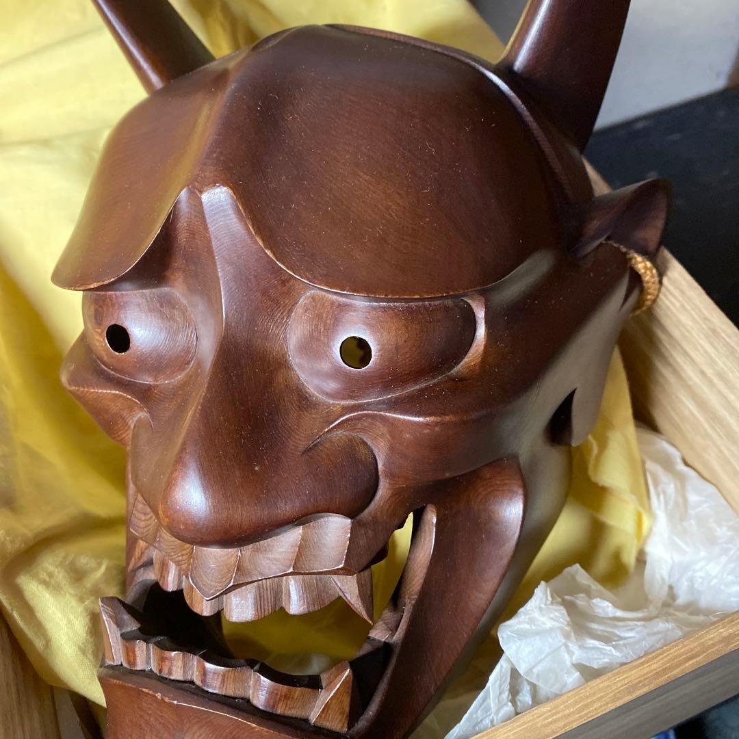 鬼の面 伝統工芸品一の位木彫 般若面