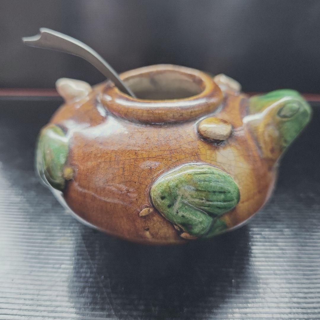 唐三彩蛙形水滴、水盂、水差 書道用 唐三彩蛙形水滴、水差 書道用