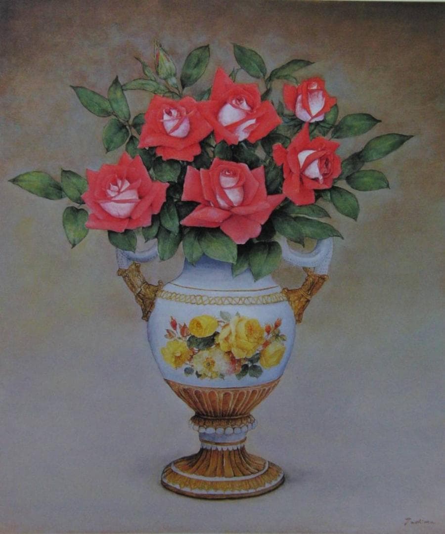 熊谷守一 肉筆 色紙 水彩 【竹島ゆり】