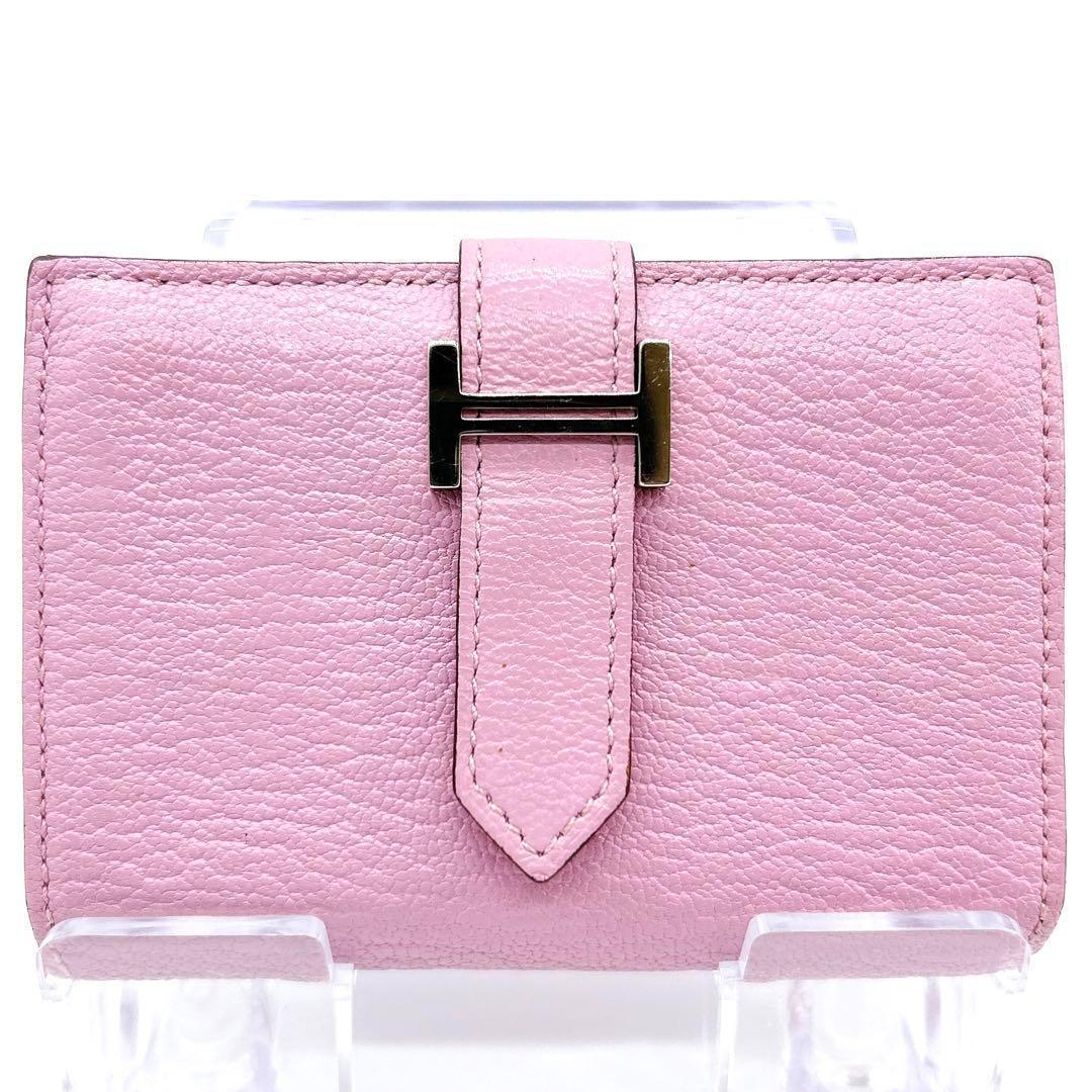極美品 エルメス ベアンミニ カードケース ケース ミニ財布 ピンク