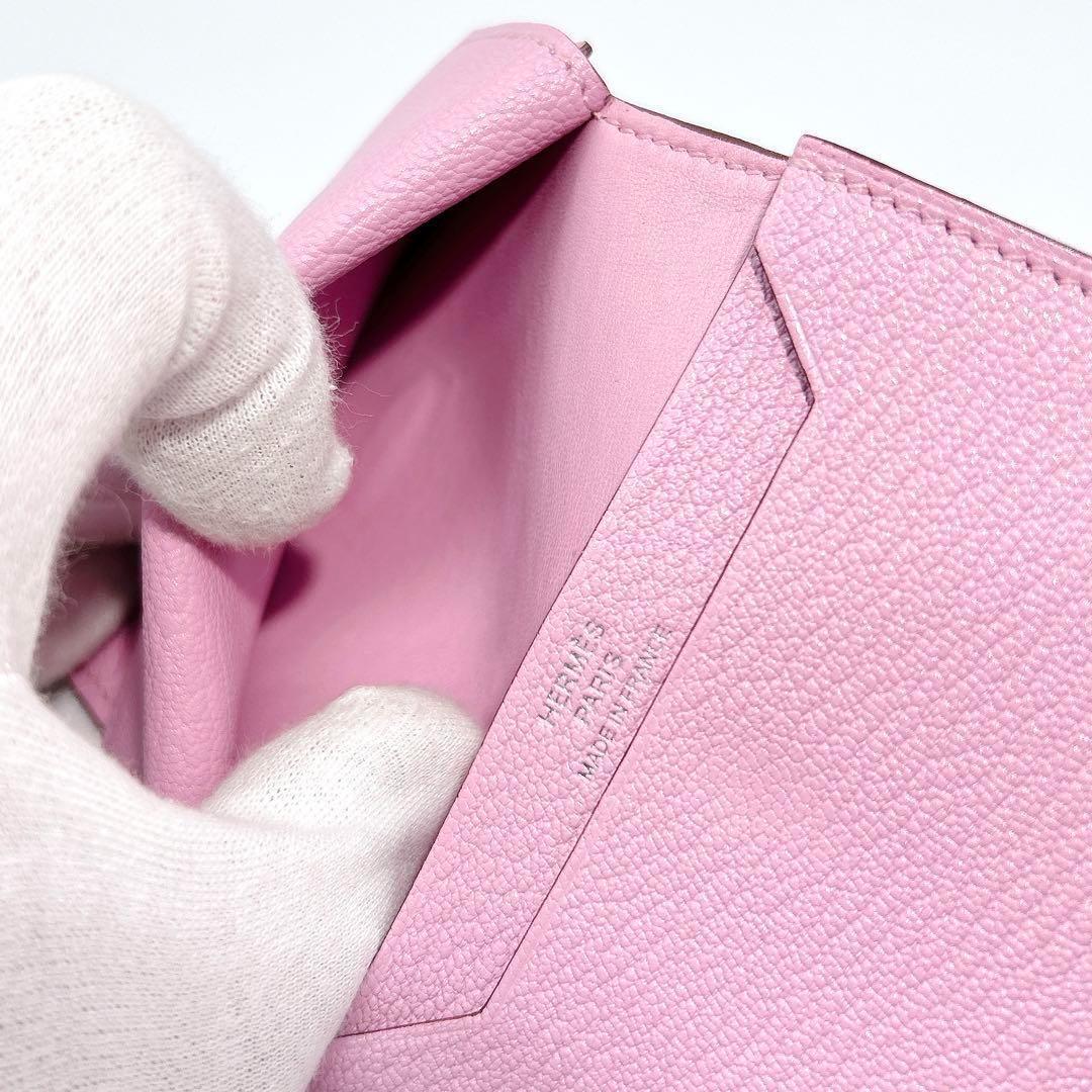 極美品 エルメス ベアンミニ カードケース ケース ミニ財布 ピンク