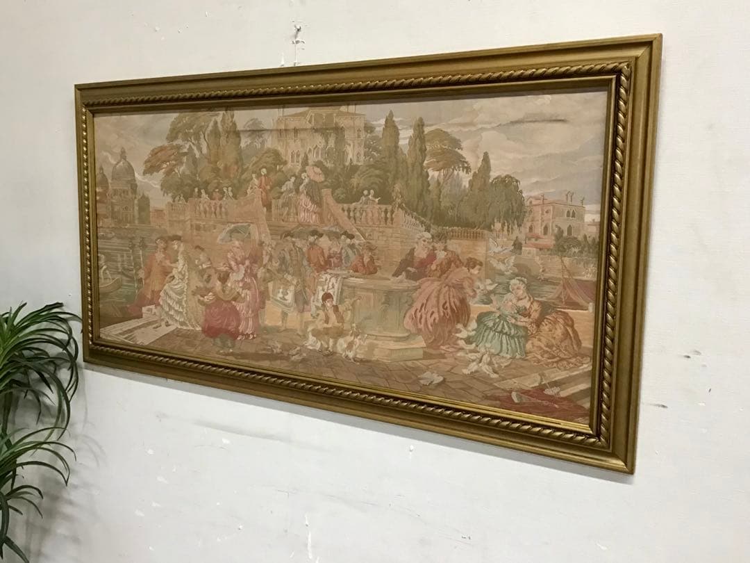 管179☆イタリア製☆ゴブラン織☆額絵