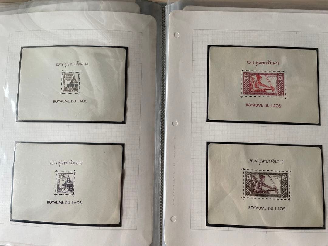切手 ラオス 小型シート たくさん