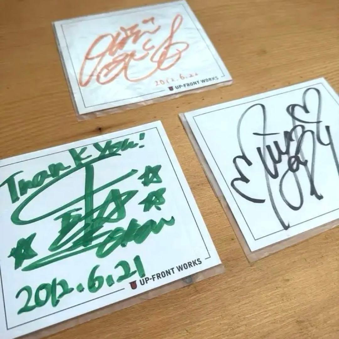 ℃-ute 鈴木愛理 岡井千聖 萩原舞 直筆サイン色紙 Buono! ハロプロ
