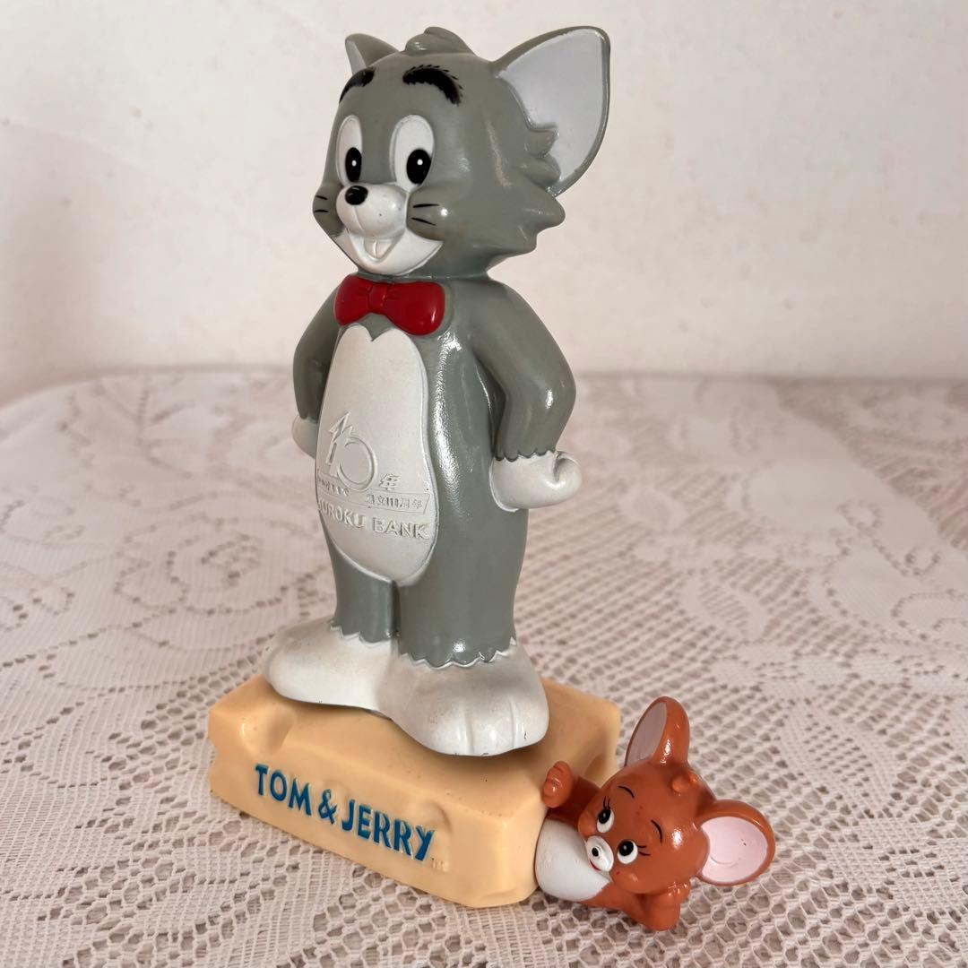 昭和レトロ 十六銀行Tom&Jerry創立110周年ソフビ貯金箱非売品フィギュア