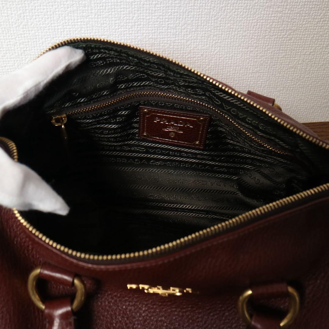 【極美品】 PRADA ダイノレザー ボストンバッグ ショルダーバッグ ギャラ