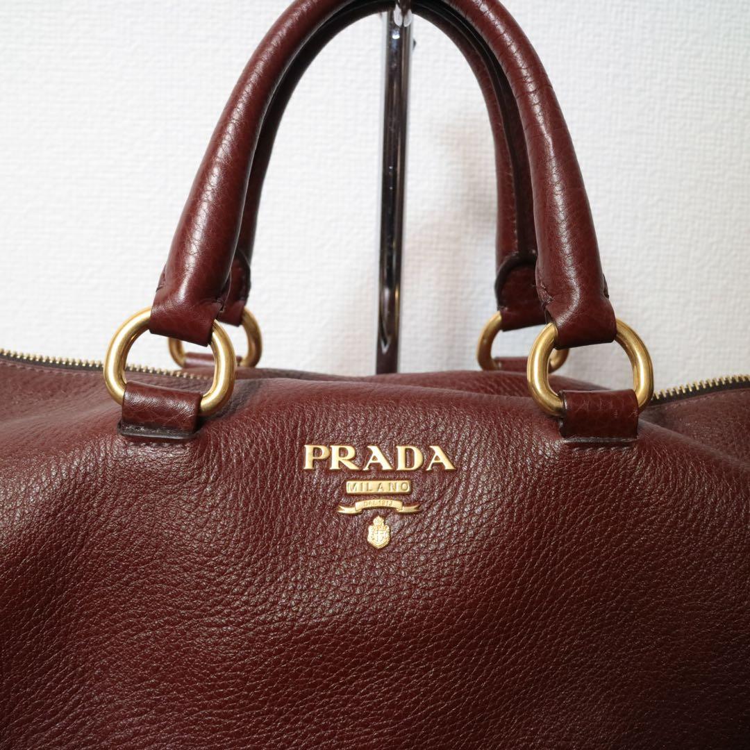 【極美品】 PRADA ダイノレザー ボストンバッグ ショルダーバッグ ギャラ