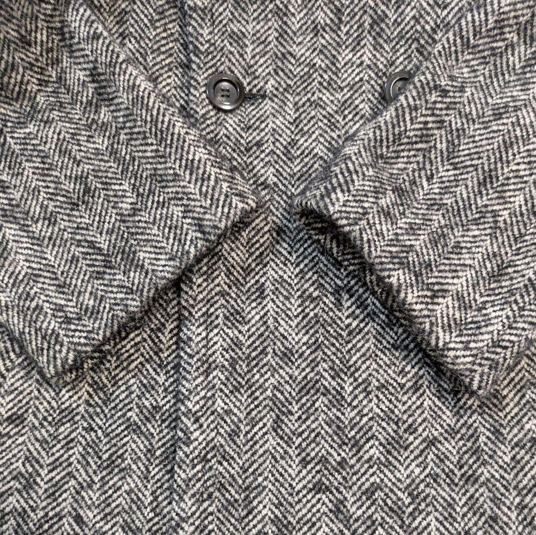 SHIPS ダブルブレスト ツイードコート ヘリンボーン コクーン