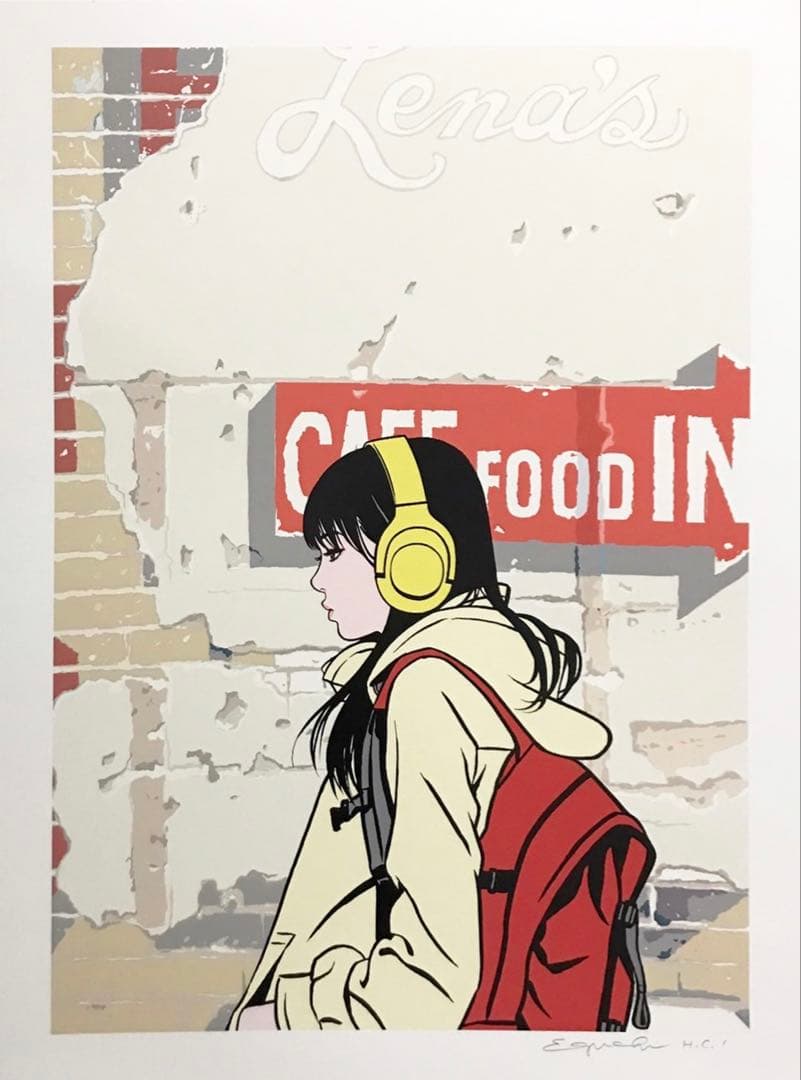 江口寿史 エディションサイン入り版画「Lena’s Café」 2月7日(火) 12時よりWEBショップにて、江口寿史さんエディションサイン
