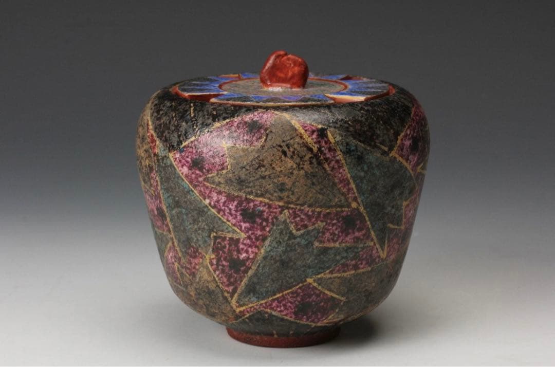 前田正博 色絵金銀彩　香炉 共箱 茶道具 煎茶道具 茶道具