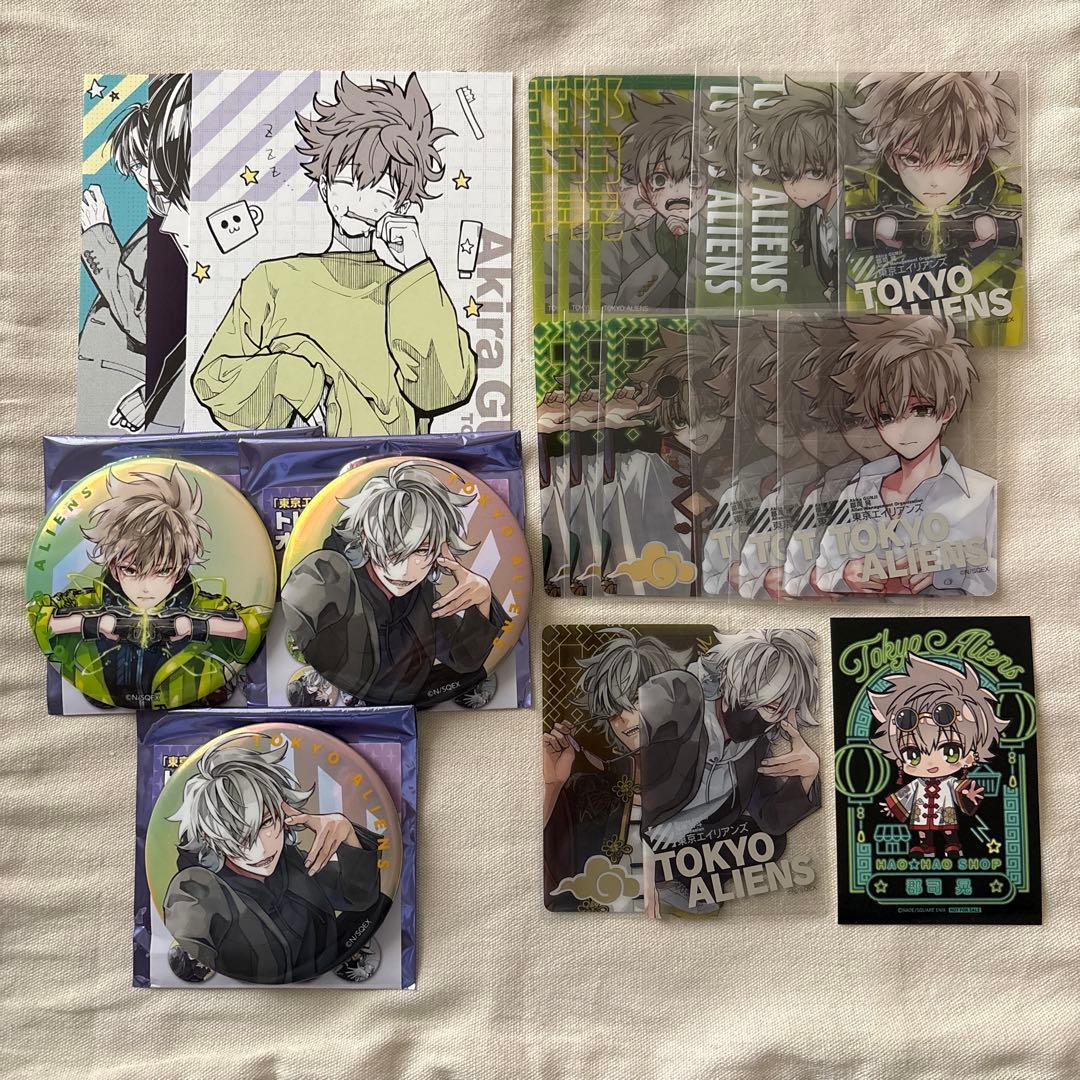 東京エイリアンズ 郡司晃 鬼崎将斗 ポストカード オーロラ缶バッジ