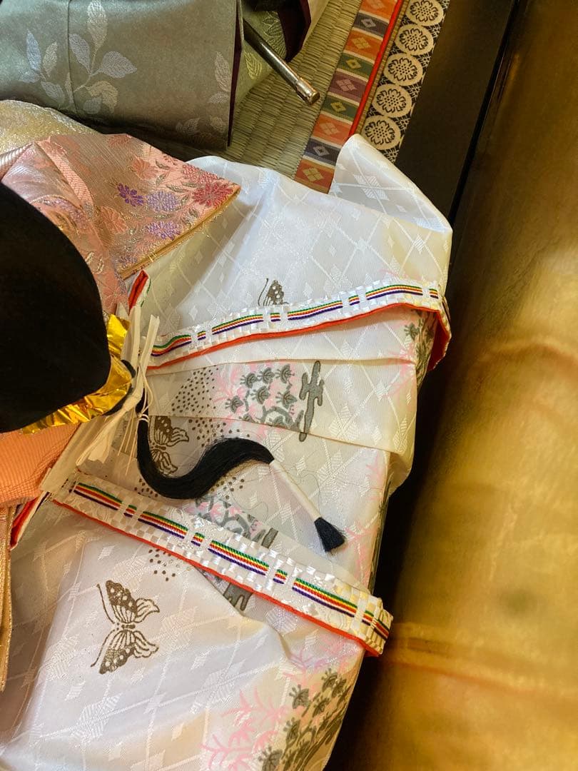 雛人形セット 親王飾り　西陣織　金屏風付き