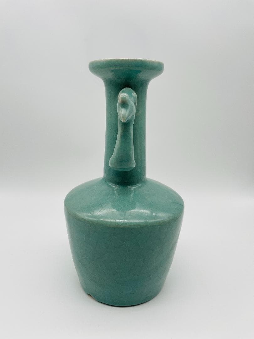 中国 宋時代 青磁小壺 龍泉窯 茶入 木箱付 送料込み250204 中国