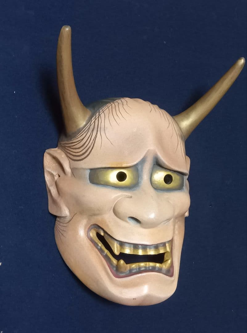 貴重 般若 はんにゃ お面 鉄仮面 鬼神 能面 魔除け 骨董 飾り 般若面