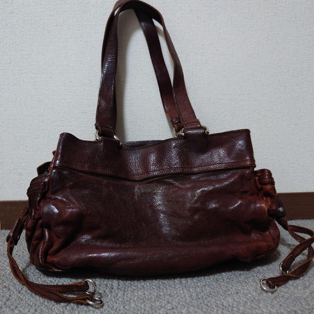 レア品☆miu miu☆ブラウンレザー ショルダーバッグ　フラワーチャーム