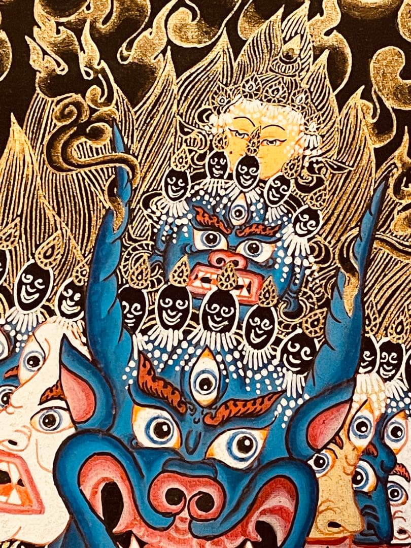 肉筆画 一点物 ヤマーンタカ 歓喜天 大威徳明王 曼荼羅 タンカ