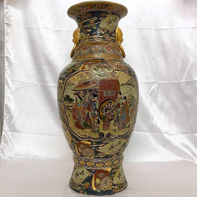 壺 つぼ 花器 アンティーク 中古 古美術 金彩 双耳 - メルカリ