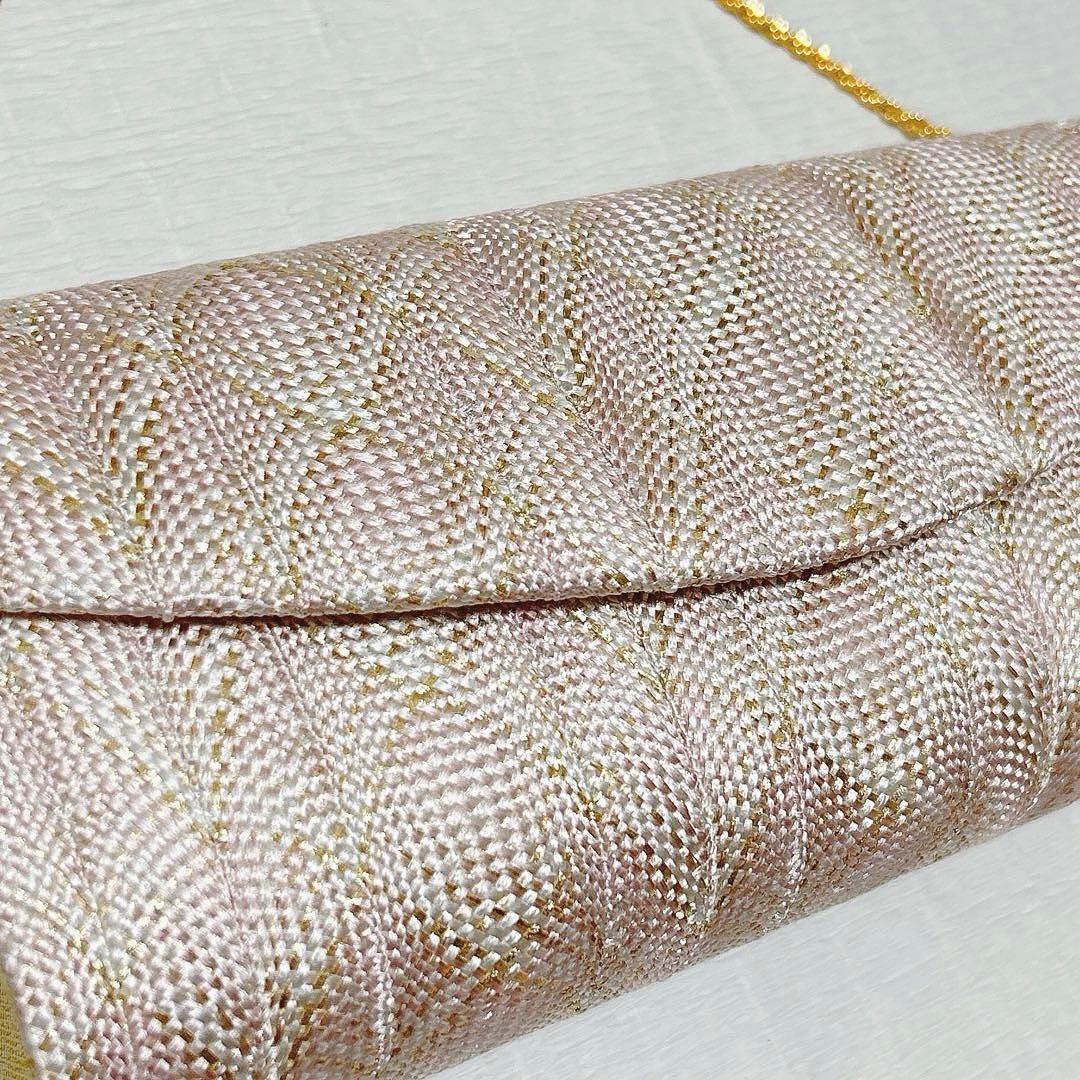 白梅謹製　和装バッグ　クラッチバッグ　フォーマル　組紐　絹　金糸　ピンク　未使用