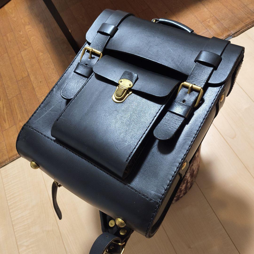黒 レザー ランドセル フラップ式