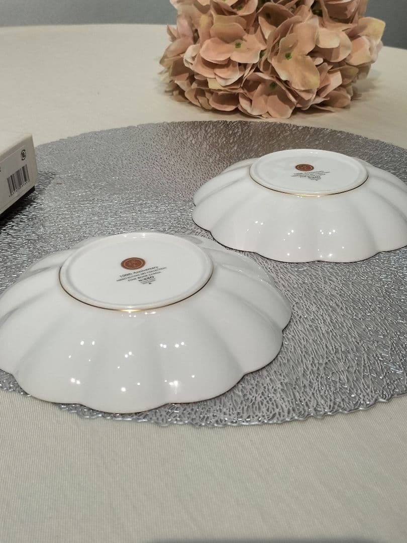 九谷焼 仲田錦玉 NIKKOニッコー 100周年 銘々皿 お皿 菊型 中皿