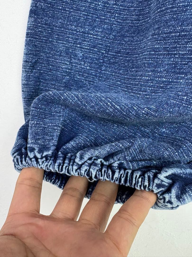 【新品】藍染　ストーンウォッシュ　タイパンツ　バルーン　男女兼用　F455