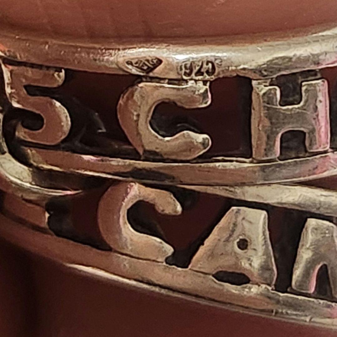 【激レア】ヴィンテージCHANELシャネルシルバー925 二連リング 文字入り