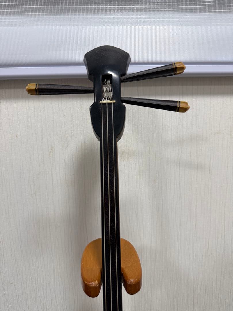 宮古木工芸 縞黒檀/カマゴン棹 本皮1枚張り三線 宮古木工芸 宮古木工芸