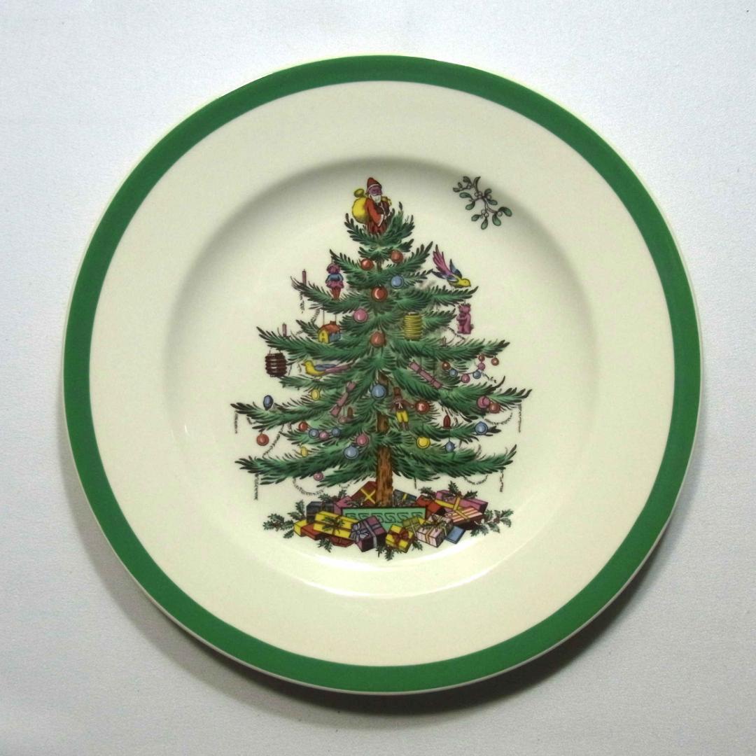 Spode スポード 英国製 クリスマスツリー サラダプレート 4枚セット 箱