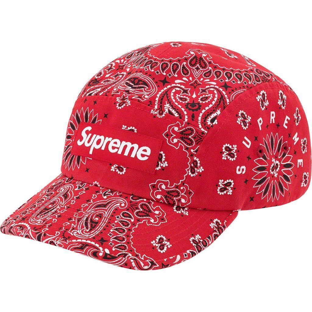 Supreme Bandana Camp Cap Red 赤 ショップ バンダナ柄