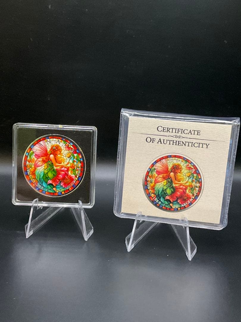 【ラスト】2025年カナダ ステンドグラス風 フェアリー1オンス カラー銀貨