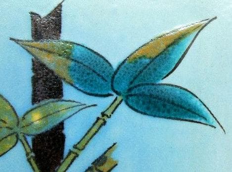 芸術院会員　文化勲章受賞 二代浅蔵五十吉　 陶板額 「竹」M47