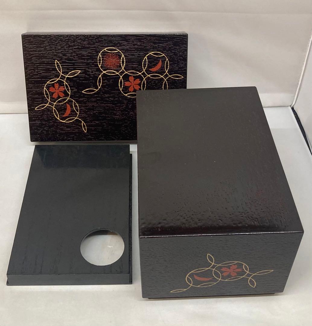 B216 茶箱セット 19点雪月花七宝繋文溜漆描き合わせ塗茶道具