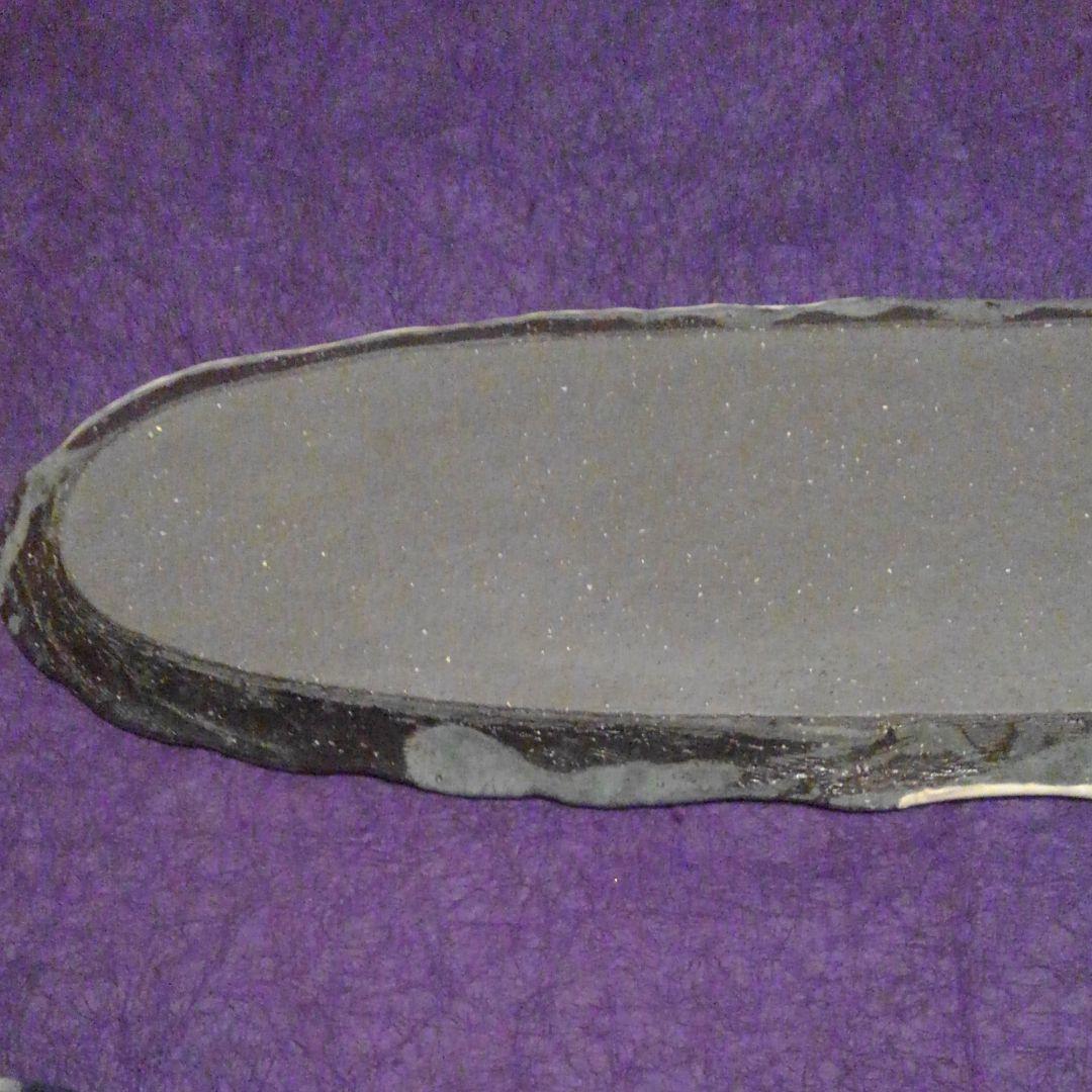 信楽焼 粉引市松長々皿