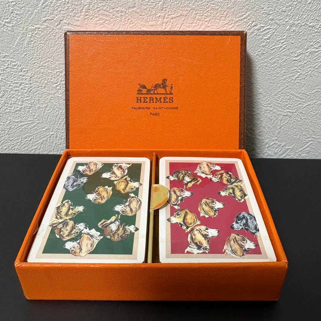 未使用 HERMES 犬柄トランプ 2セット - メルカリ
