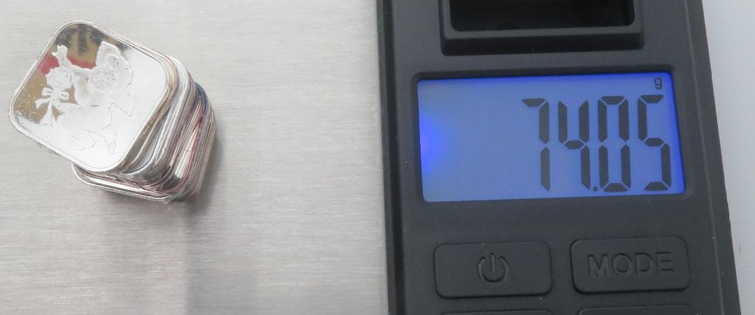 1055.純銀メダル銘純銀メダル17枚まとめ74.05g銀メダルミントだし