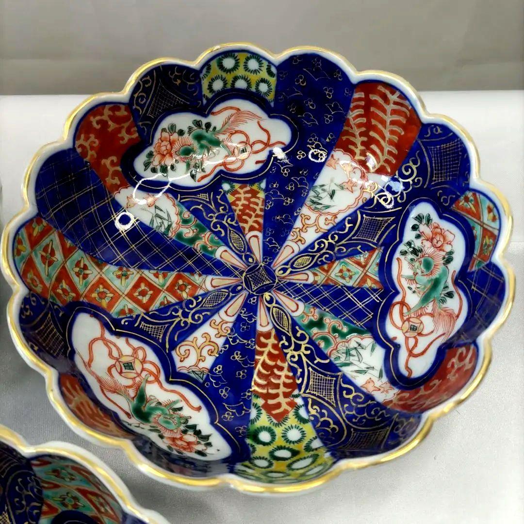 有田焼　伊万里焼　古伊万里　金彩　色絵　6寸皿　なます皿　小皿　小鉢　3客セット