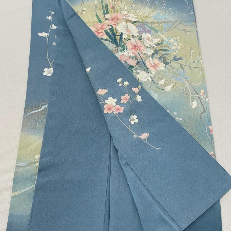 ゆりのはな 訪問着 十日町友禅作家 日本画家 白鳥映雪 SS寸