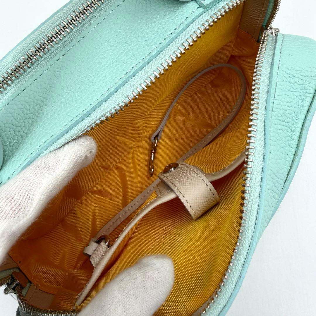 【美品】ADMJ ショルダーバッグ スワロフスキー モーツァルト ミントグリーン