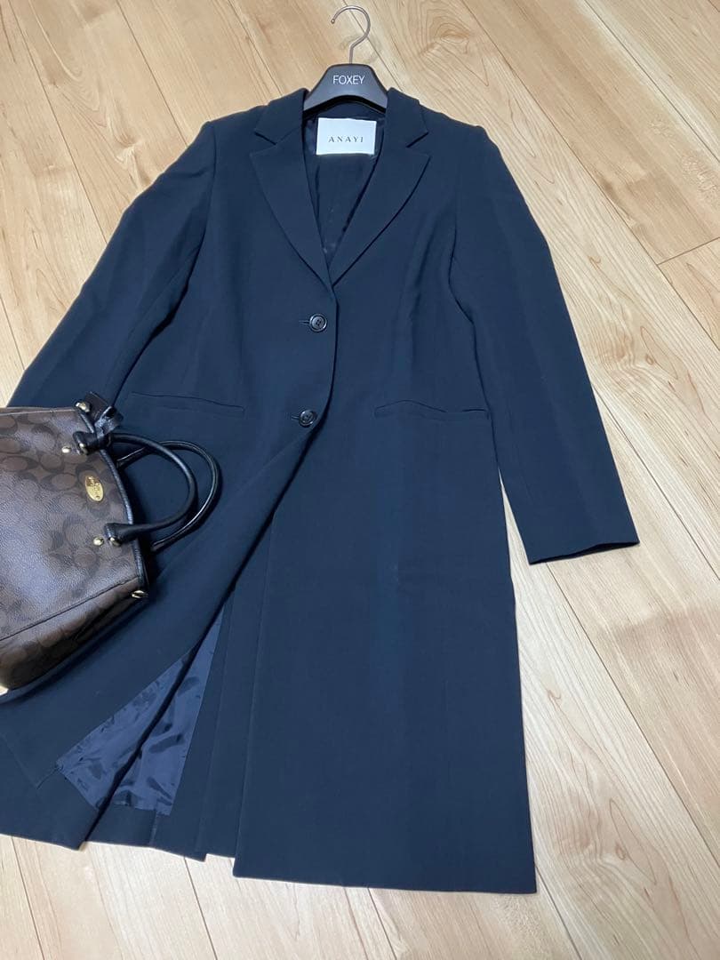 11 ファッション ANAYI チェスターコート ネイビー アナイ