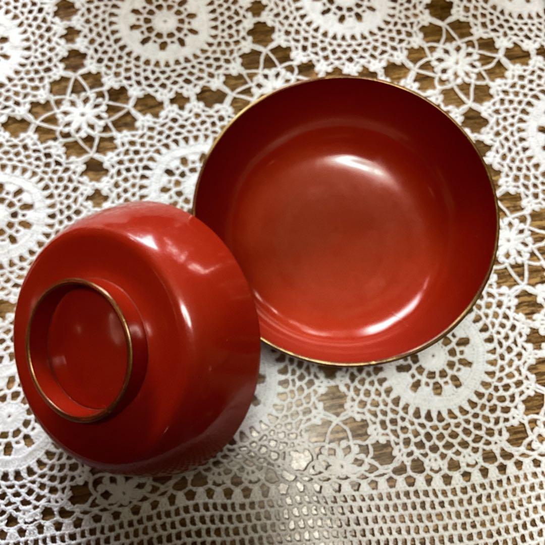 k2f20 朱 牡丹 吸物椀10客