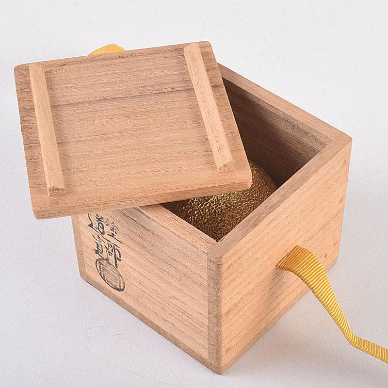 茶道具　村田道寛作　金蒔絵　蜜柑香合　共箱　V　8370