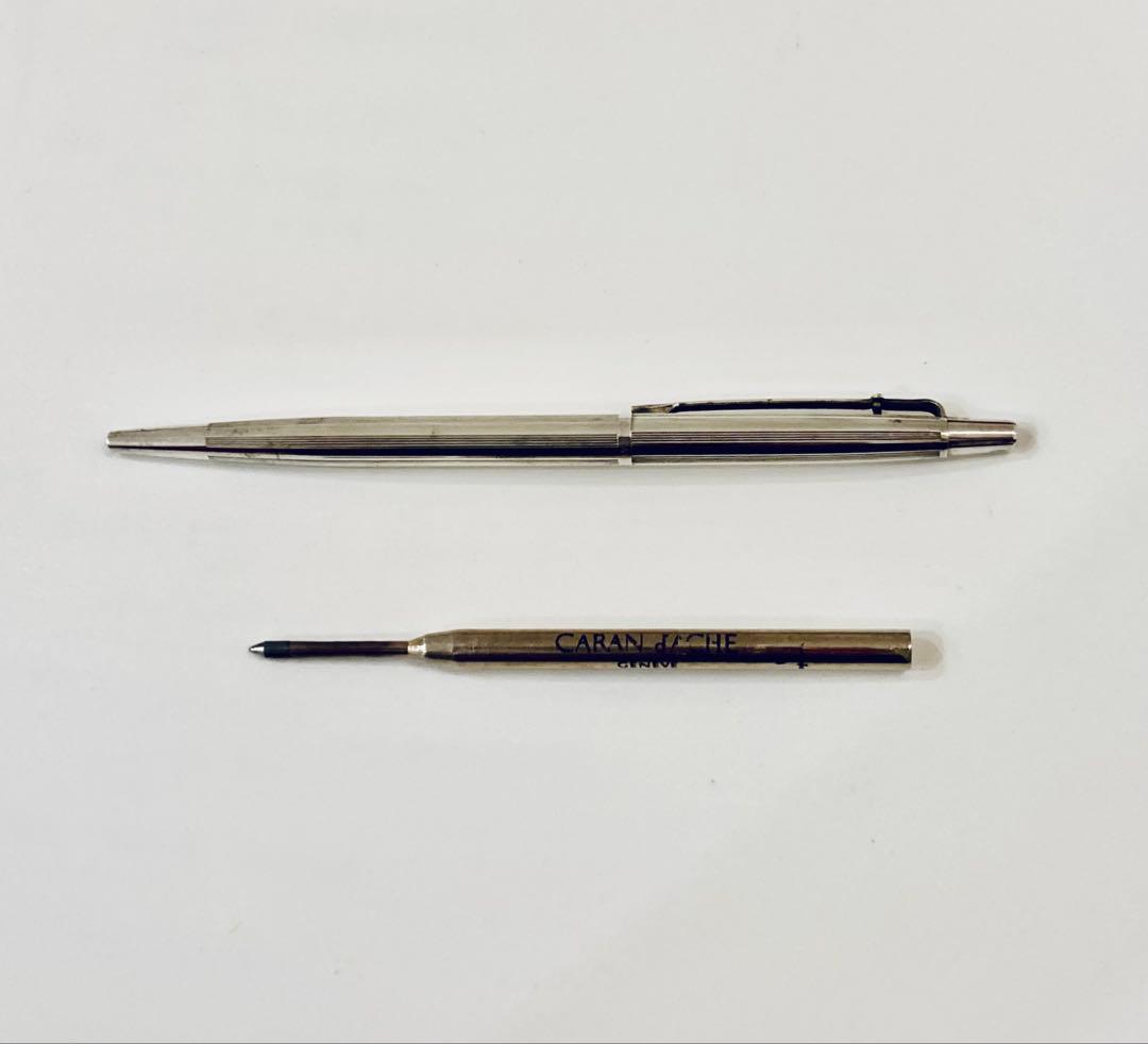 スイス製◇カランダッシュ 高級ボールペン エペ シズレ 銀張 1980s