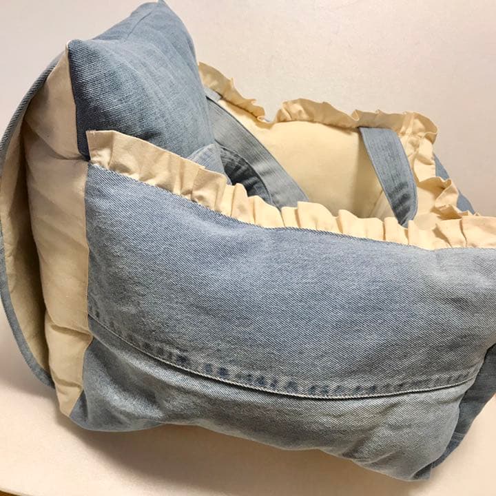 ハンドメイド デニムリメイク ドライブベッド 最高 ペットベッド