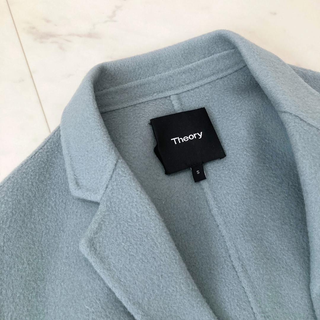 セオリー ウールカシミヤリバーチェスターコート S ブルー