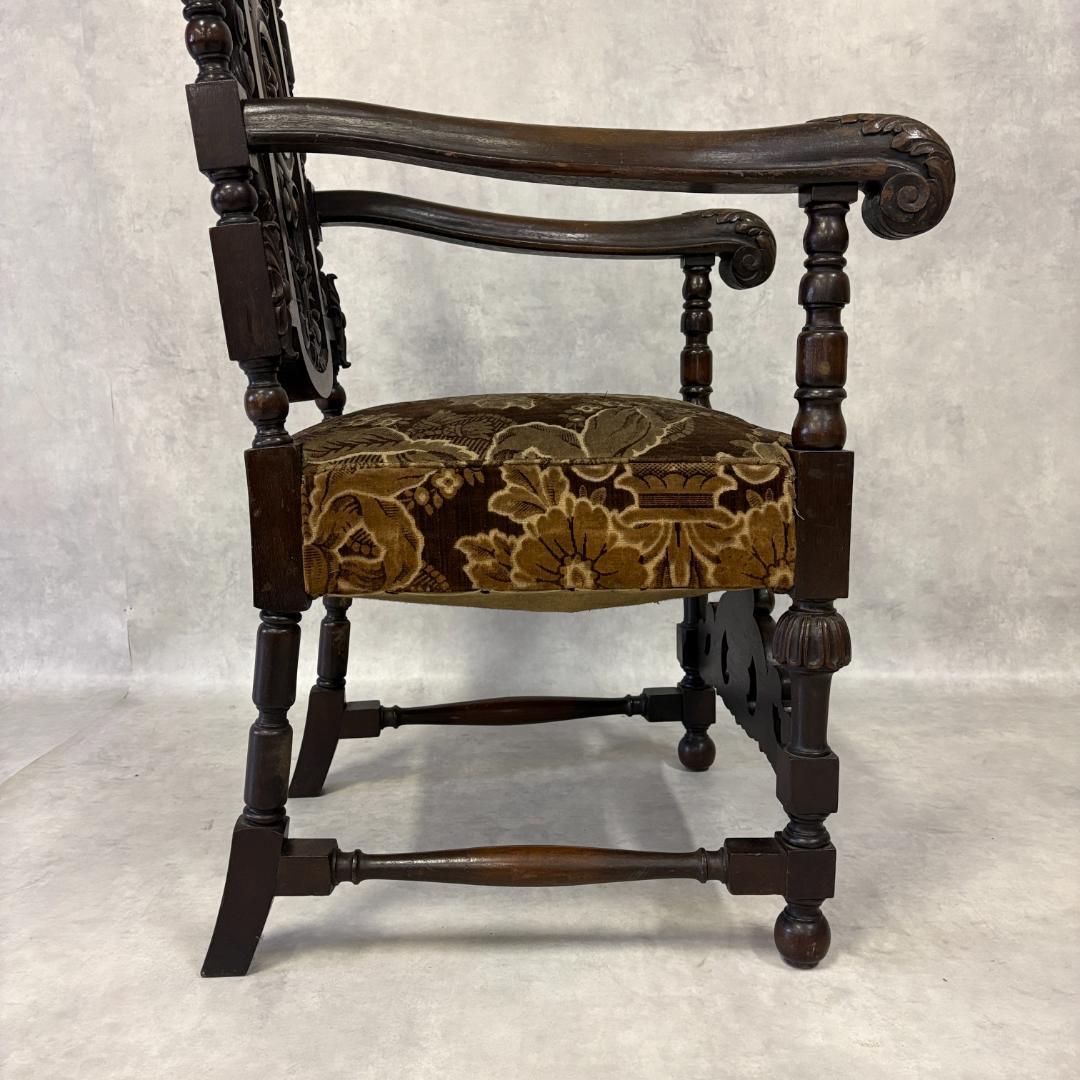 18世紀 バクタプール キング＆クイーンスタイルのハイバックチェア