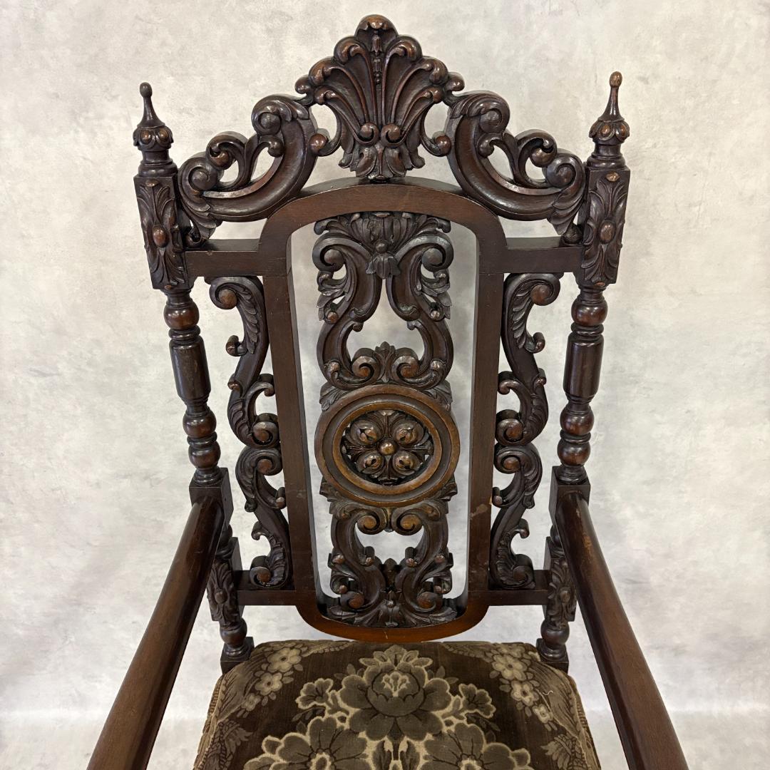18世紀 バクタプール キング＆クイーンスタイルのハイバックチェア