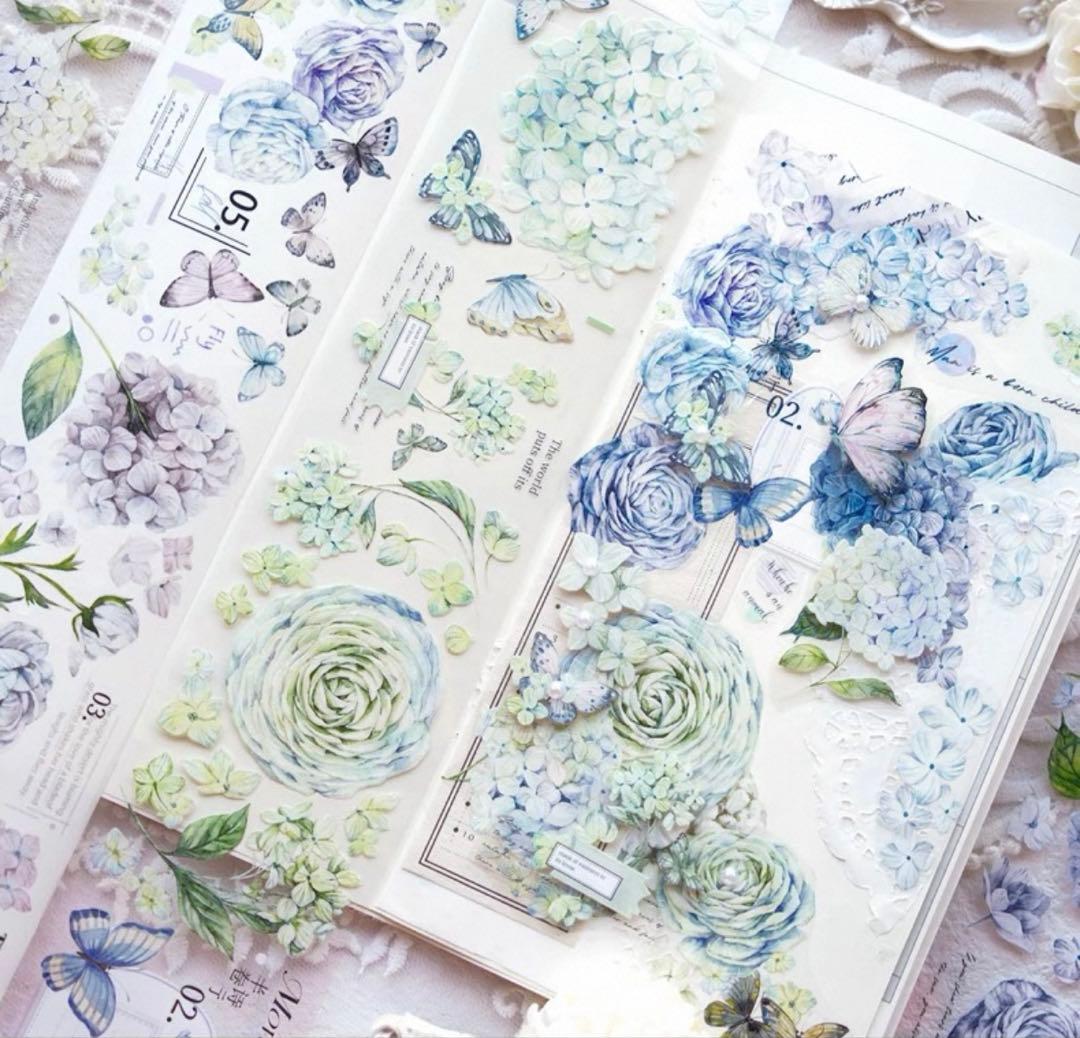 林野间《绣花信·蓝》海外マスキングテープ　マステ 【2466】