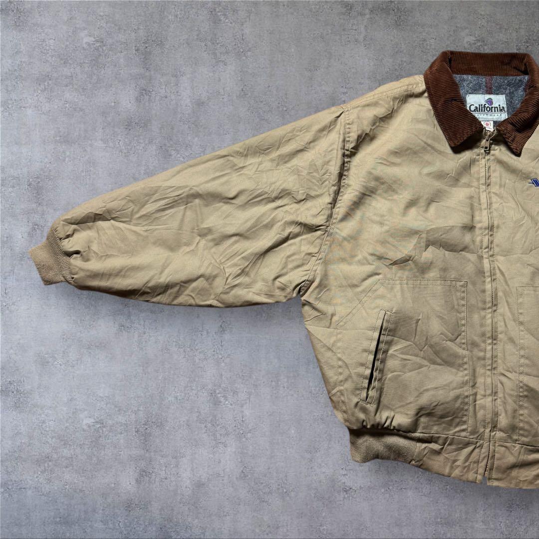 2265 古着90年代USA製Californiaダックジャケット企業系刺繍ロゴ