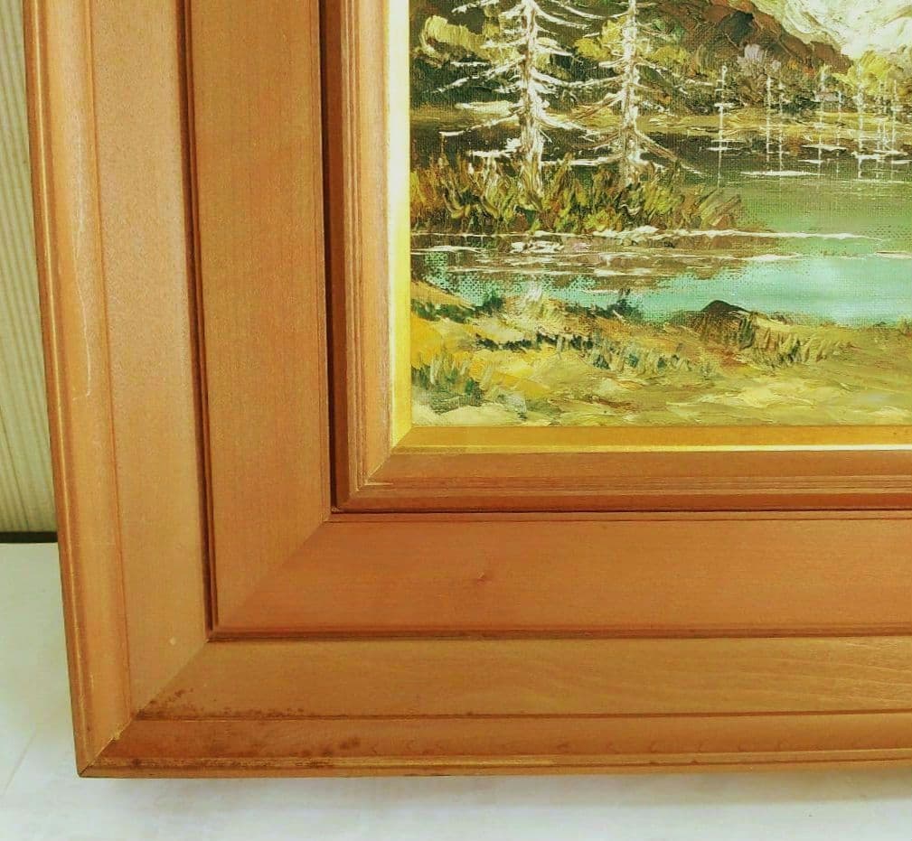 油絵　上高地　大正池　坂井保蔵（？）　油彩画