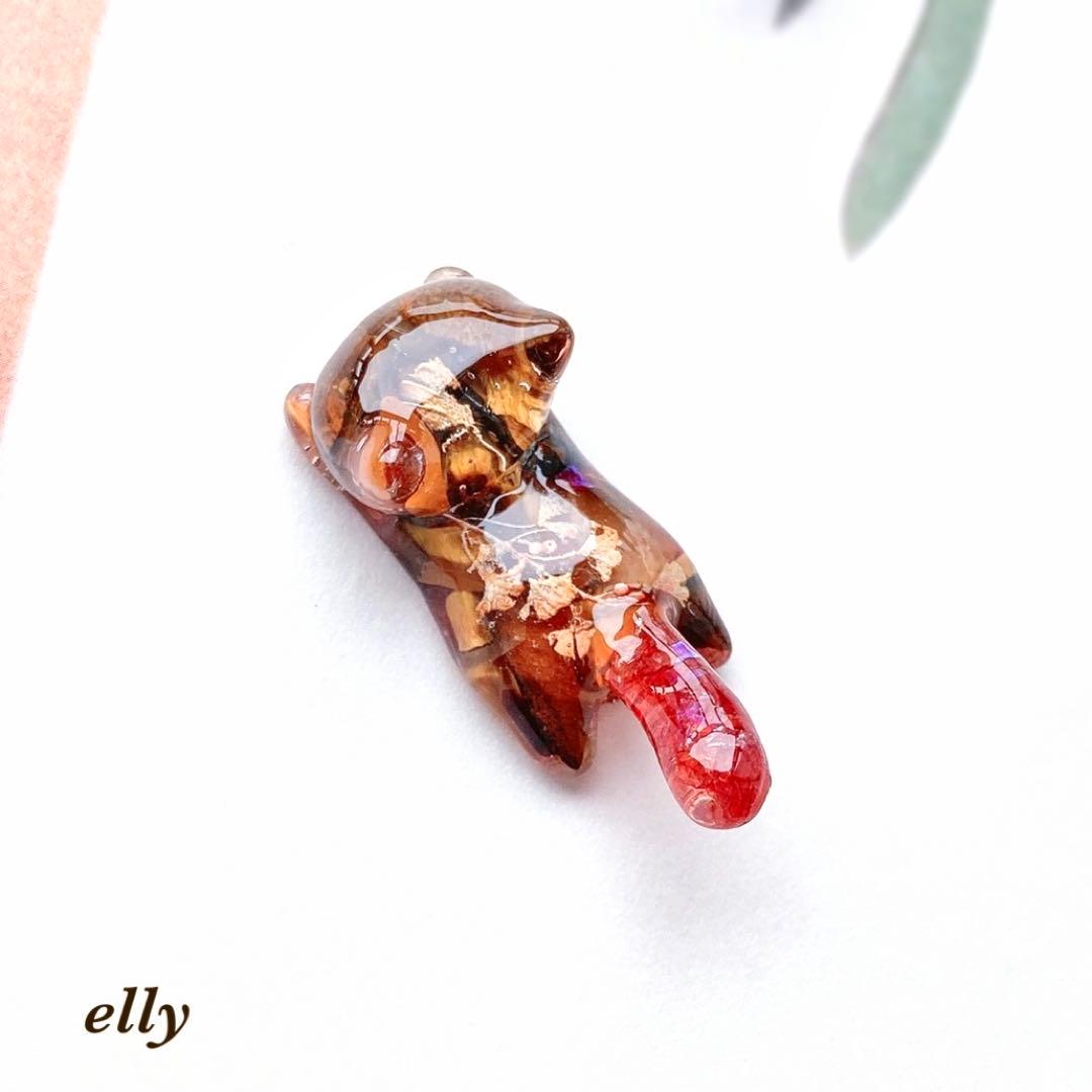 【ゼロ様】1511.天然石　琉球ガラス　楓　肉球　ジャンピング猫　レジン